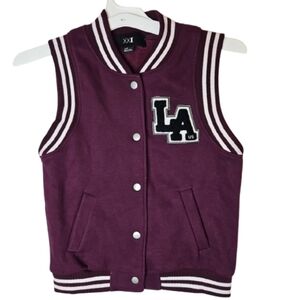 XX1 Varsity Unisex Jacket Sleeveless LA USA Dark Academia Cabincore Athleisure S
